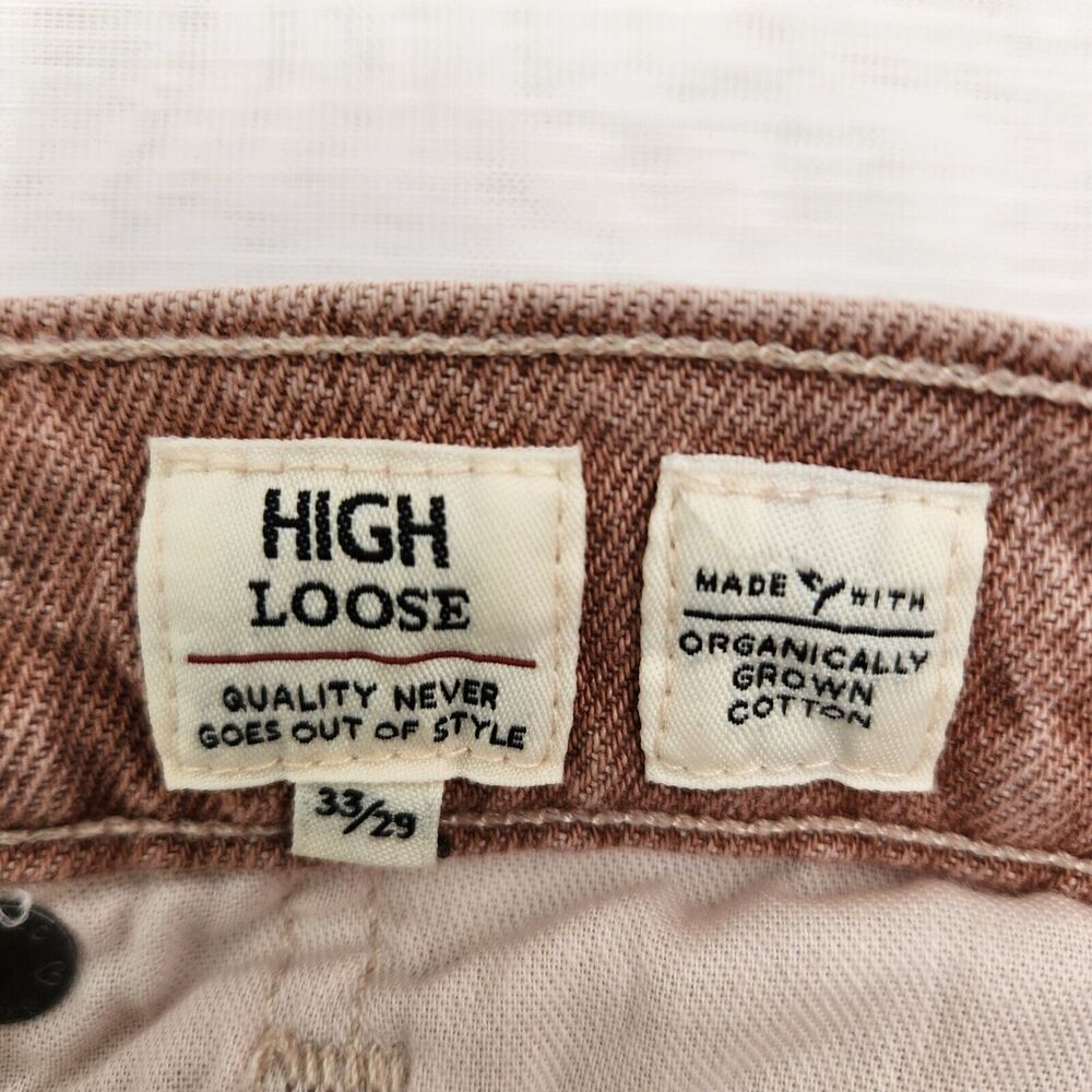 Levis Jean Women Size 33X29 Premium High Loose Wide Straight Leg High Rise Beige - Picture 10 of 16